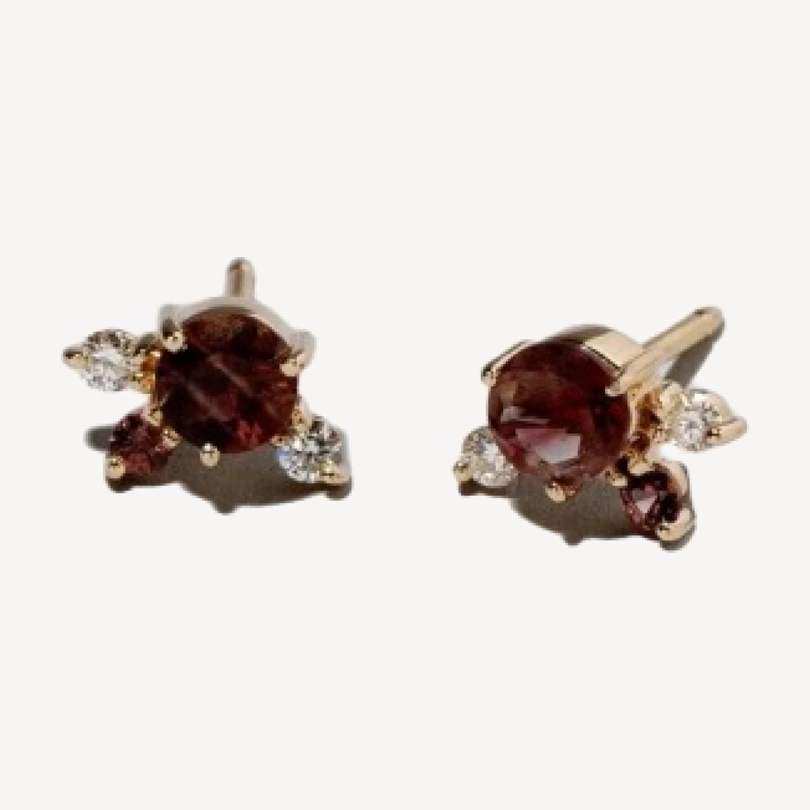 Cluster Stud Earrings - Oregon Sunstone