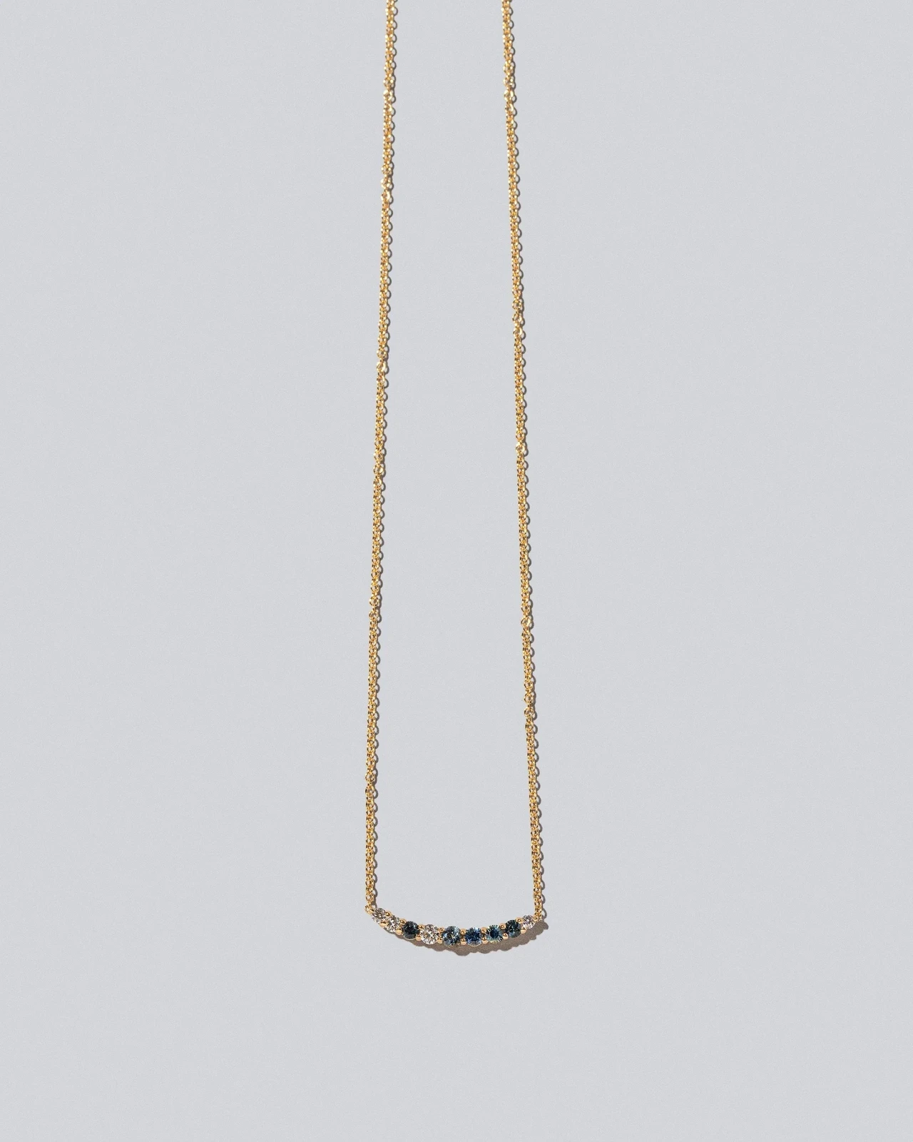 Crescent Necklace - Sapphire & White Diamond