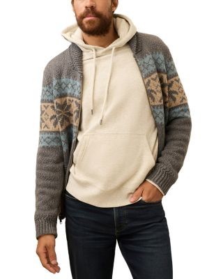 Faherty Snow Regular Fit Zip Cardigan Sweater
