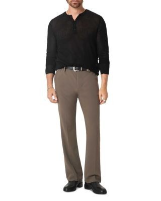 John Varvatos Quinn Cotton Mesh Stitch Henley Shirt