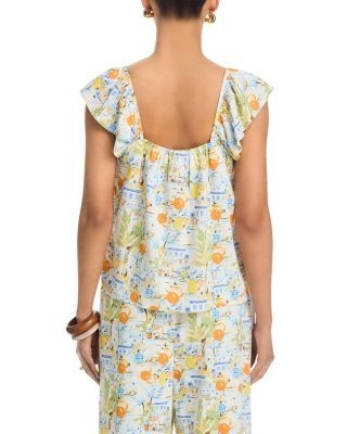Aqua Beach Vacation Flutter Top - Exclusive