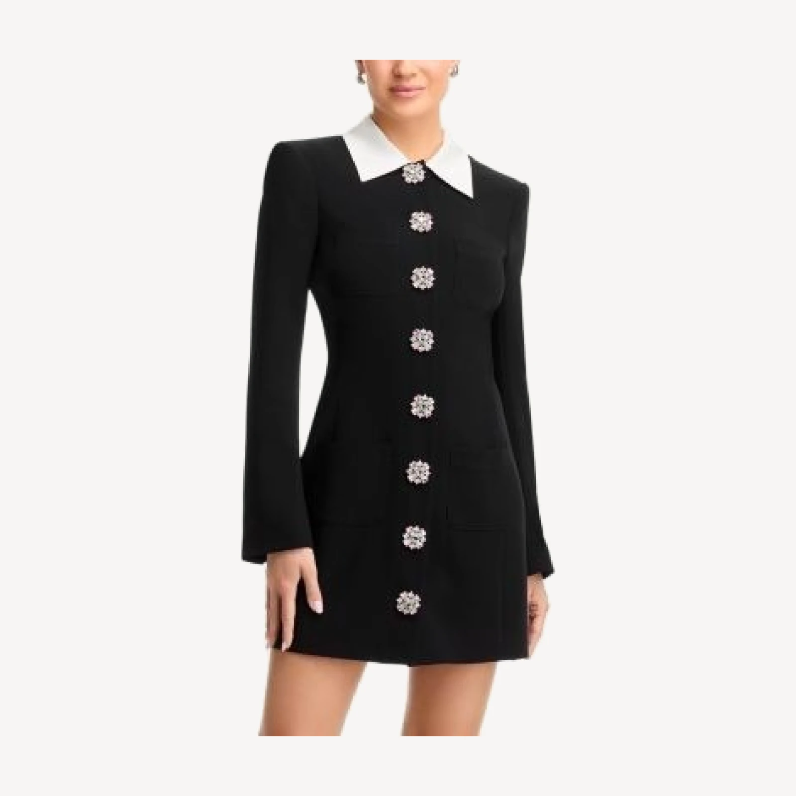 Cinq a Sept Sheryl Embellished Button Mini Dress