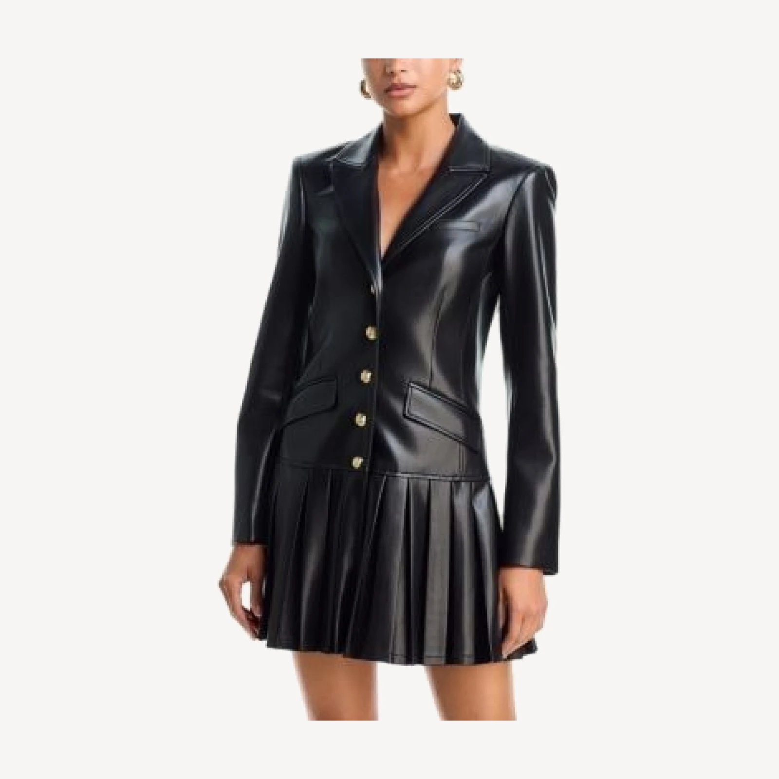 Cinq a Sept Saule Faux Leather Blazer Dress