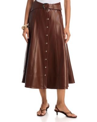 Cinq a Sept Briony Faux Leather Midi Skirt