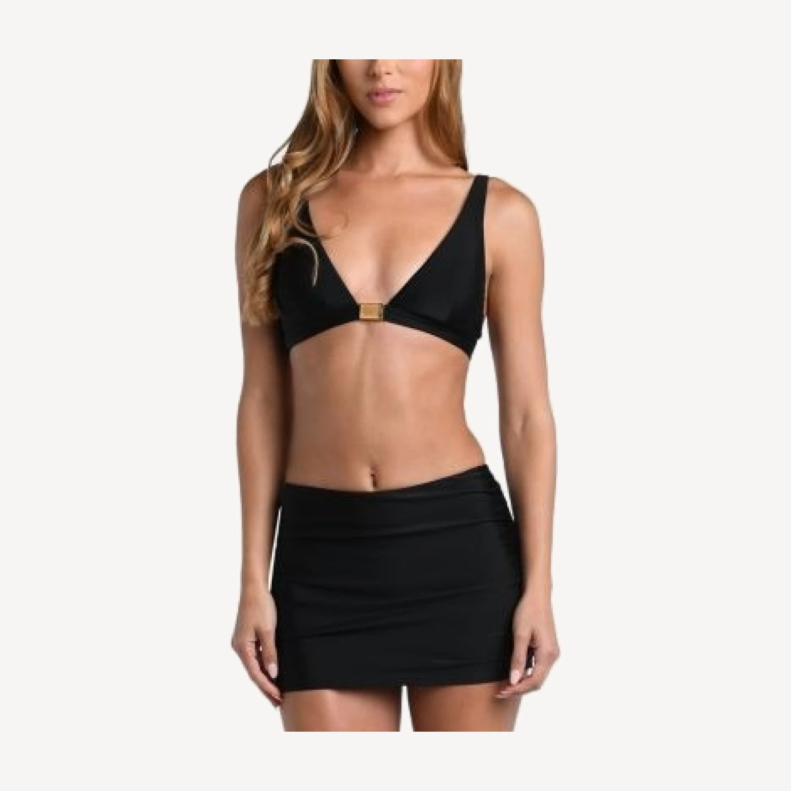L'Agence Coco Ruched Mini Skirt Swim Cover-Up