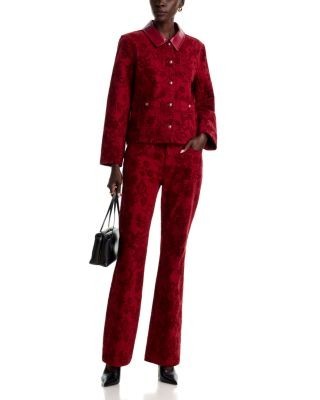 Cinq a Sept Dalton Cotton Stretch Flocked Jacket