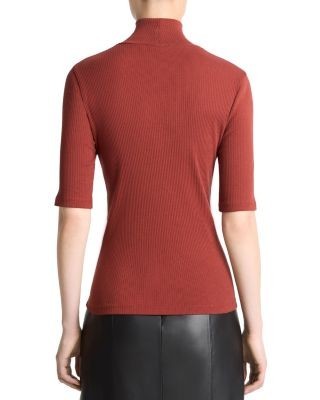 Vince Elbow Sleeve Turtleneck Top
