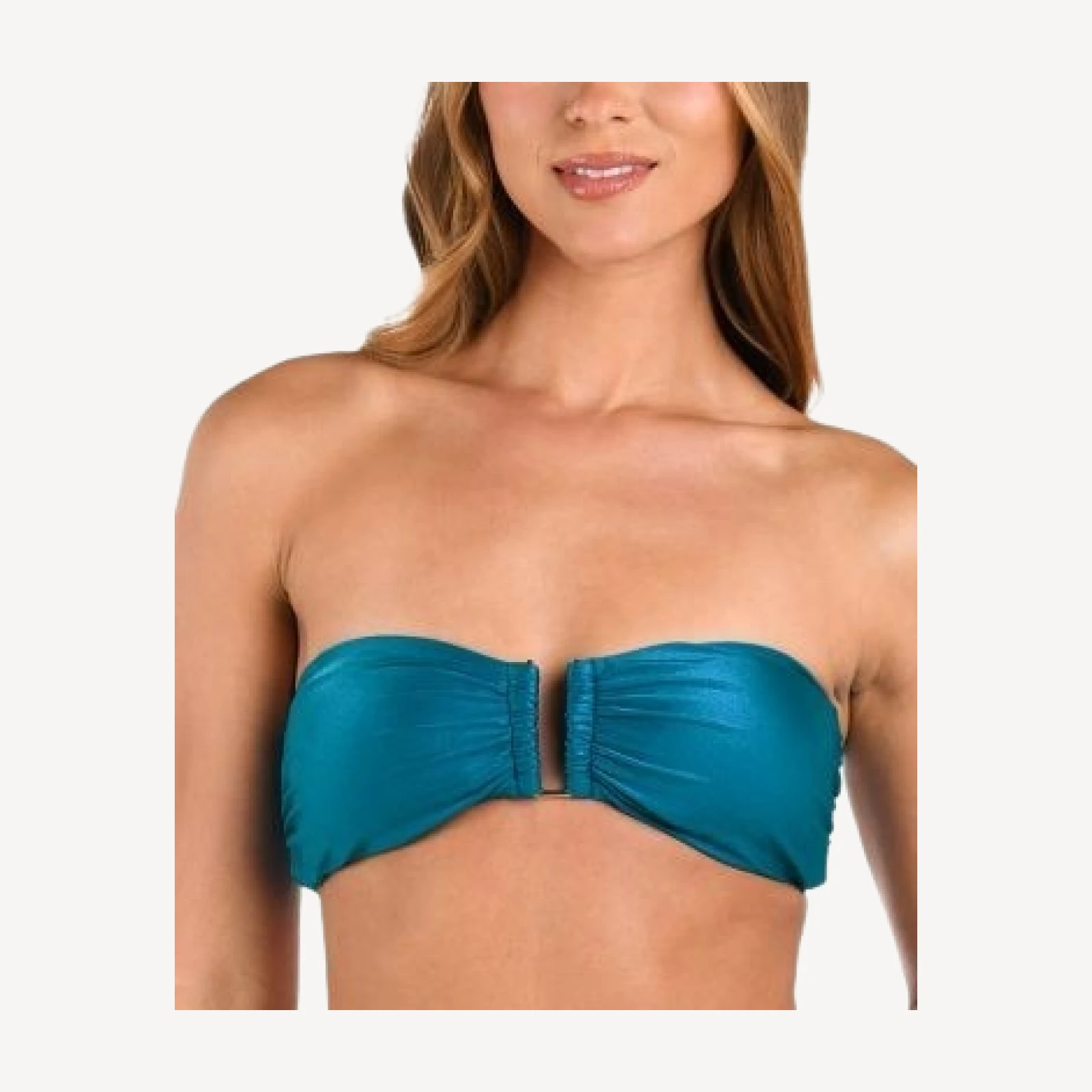 L'Agence Krysta Shimmer Bandeau Bikini Top