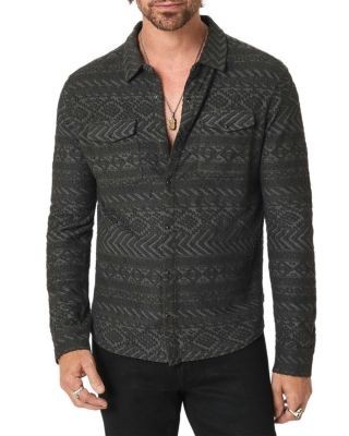John Varvatos Glover Cotton Blend Textured Wester Pocket Shirt