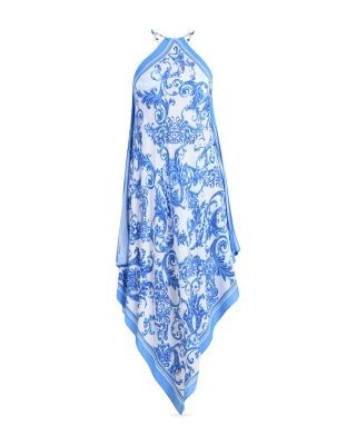 L'Agence Elise Baroque Halter Dress Swim Cover-Up