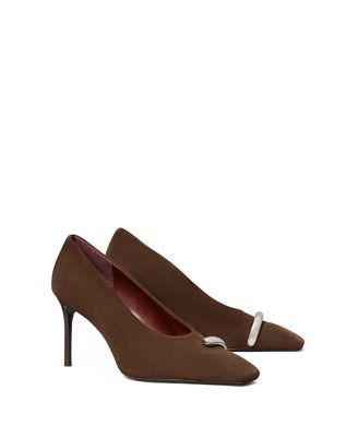 Tory Burch Women's Pierced Suede High Heel Pumps, photo 5