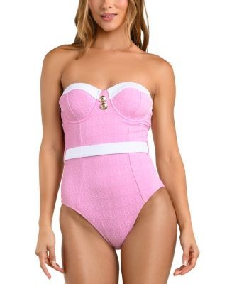 L'Agence Amie Colorblock Chic Underwire Bandeau One Piece Swimsuit
