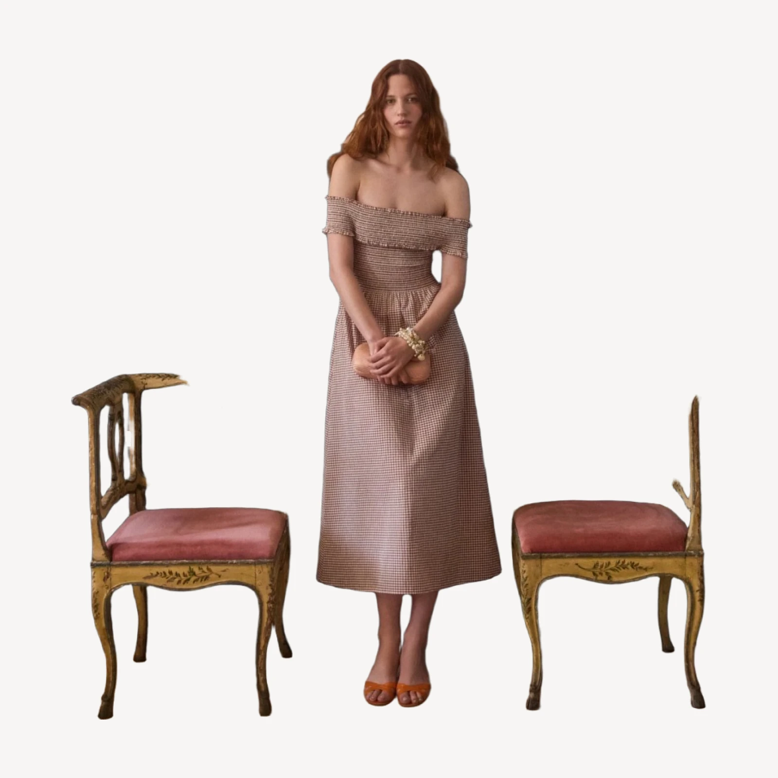 The Marguerite Nap Dress - Cognac Gingham