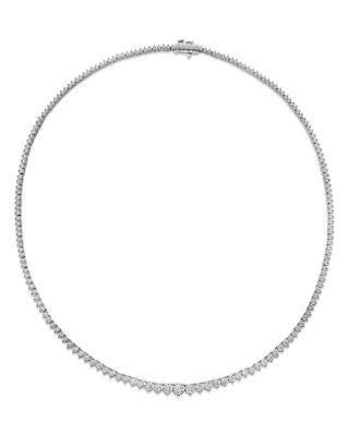 Bloomingdale's Fine Collection Certified Diamond Graduated Tennis Necklace in 14K White Gold, 3.0 tcw