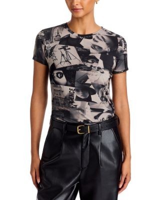 L'Agence Ressi Crewneck Printed Tee
