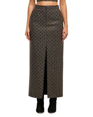 L'Agence Maceline Polka Dot High Waisted Maxi Skirt