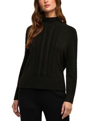 L'Agence Sandrina Turtleneck Cable Knit Sweater