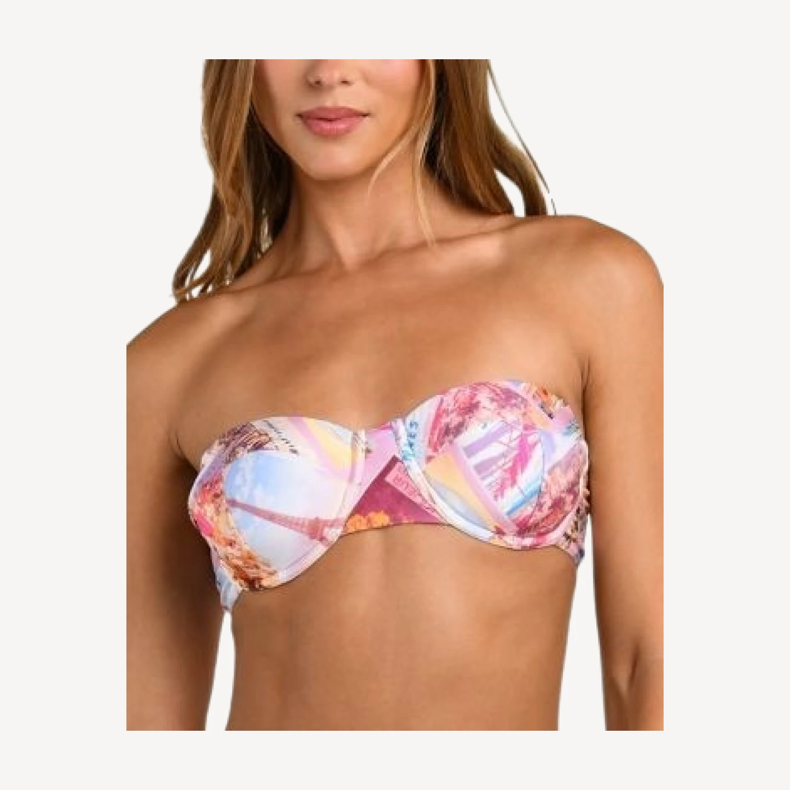 L'Agence Alexandria Postcard Print Structured Bikini Top