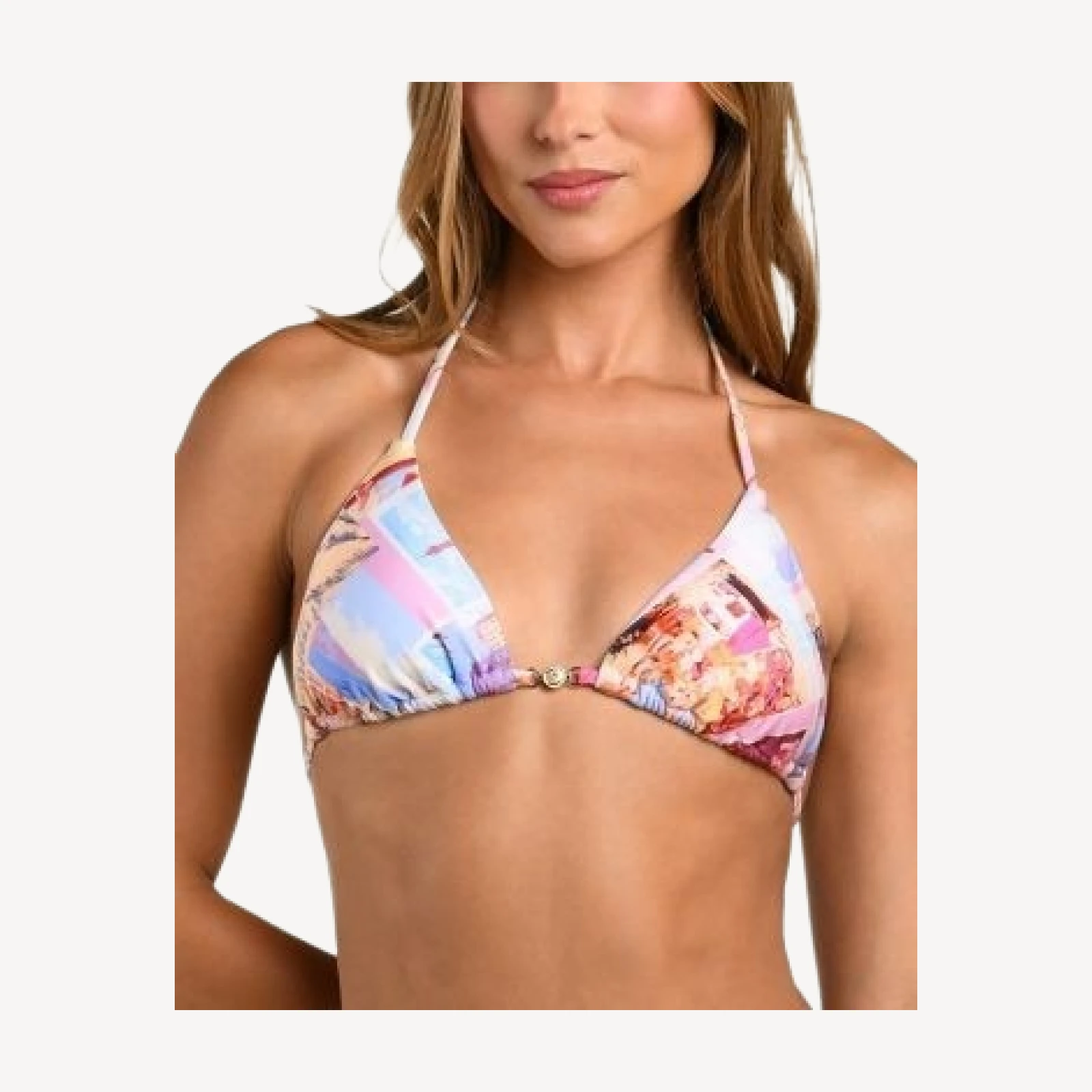 L'Agence Kristin Postcard Print Tri Slider Bikini Top