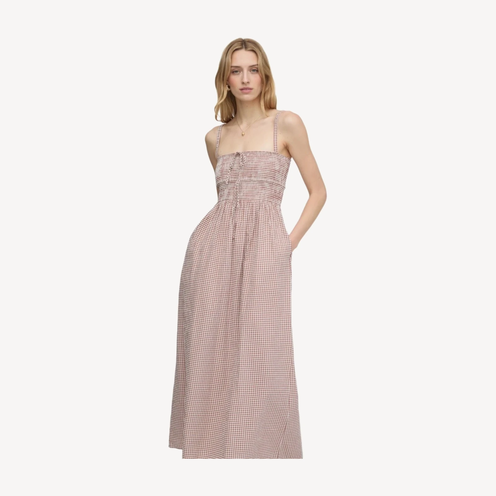 The Larissa Nap Dress - Cognac Gingham