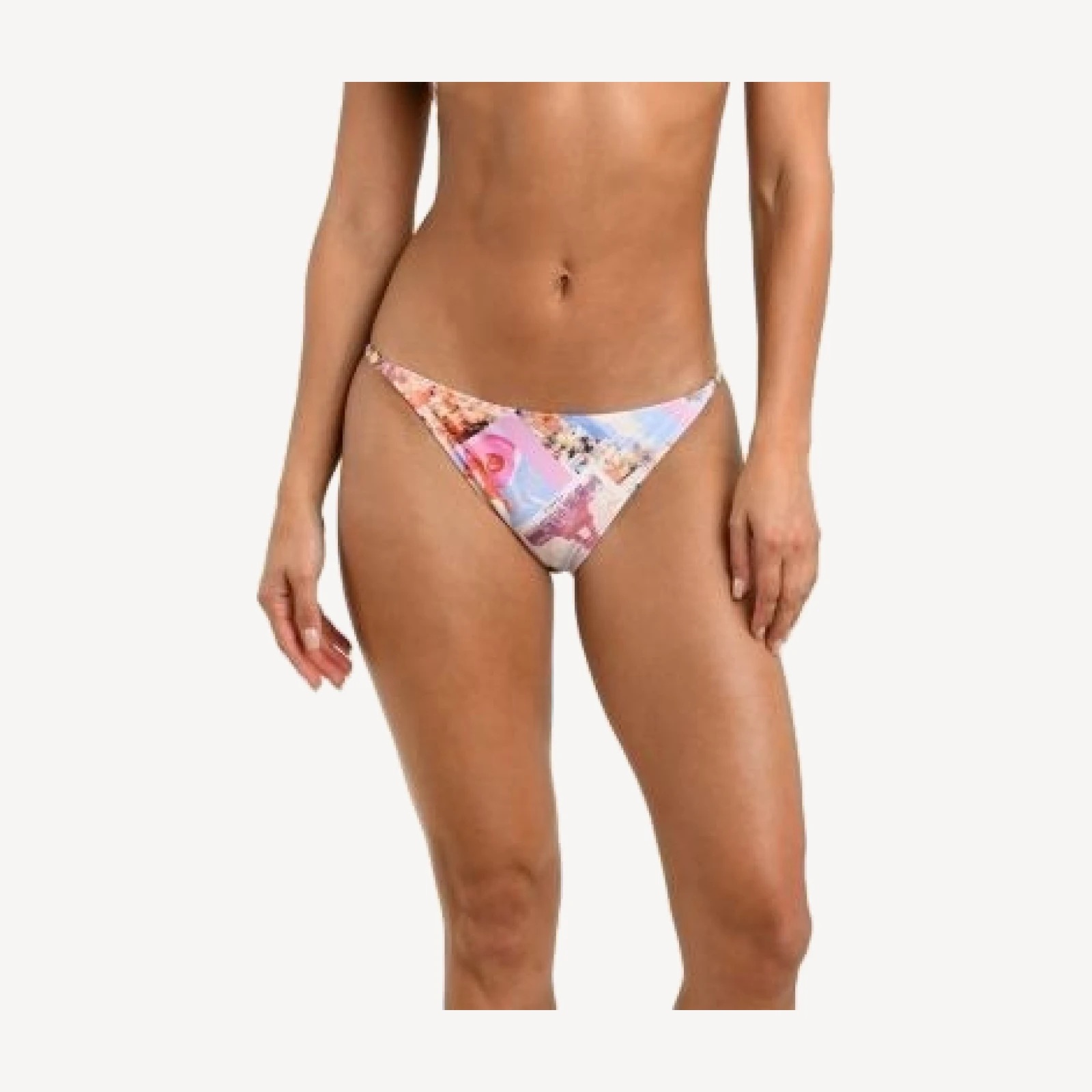 L'Agence Violet Postcard Print String Bikini Bottom
