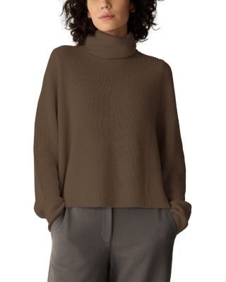 Eileen Fisher Merino Wool Turtleneck Oversized Sweater