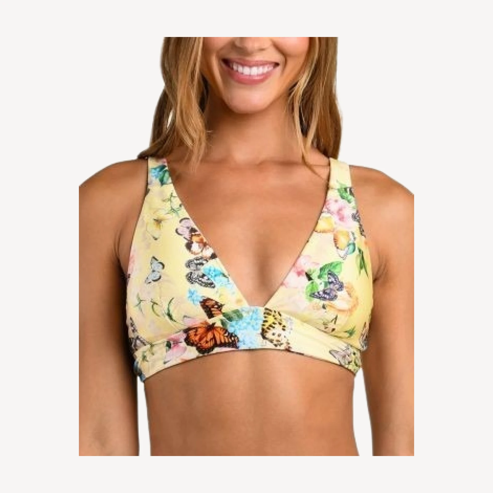 L'Agence Lexi Garden Butterflies Bikini Top