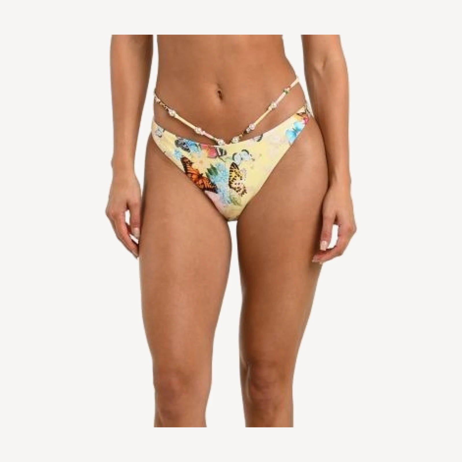 L'Agence Jean Garden Butterflies Scoop Front Bikini Bottom
