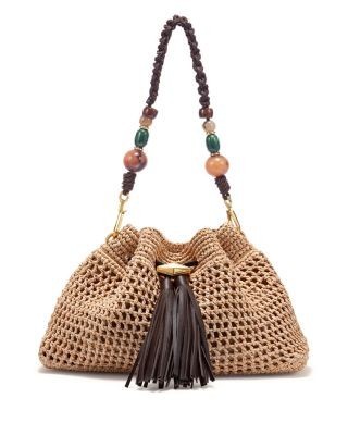 Jimmy Choo Cinch Raffia Shoulder Bag