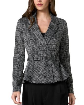 Liverpool Los Angeles Belted Peplum Tweed Blazer