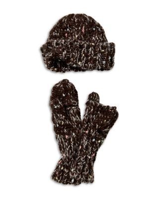 Free People Speckled Knit Cap & Gloves Set