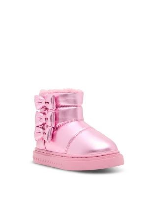 Steve Madden Girls' TheArt Metallic Bow Booties Toddler, Little Kid