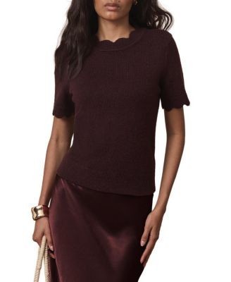 Mint Velvet Women's Scallop Crew Knit Top