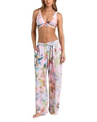 L'Agence Geraldine Colorful Palm Cover-Up Pants