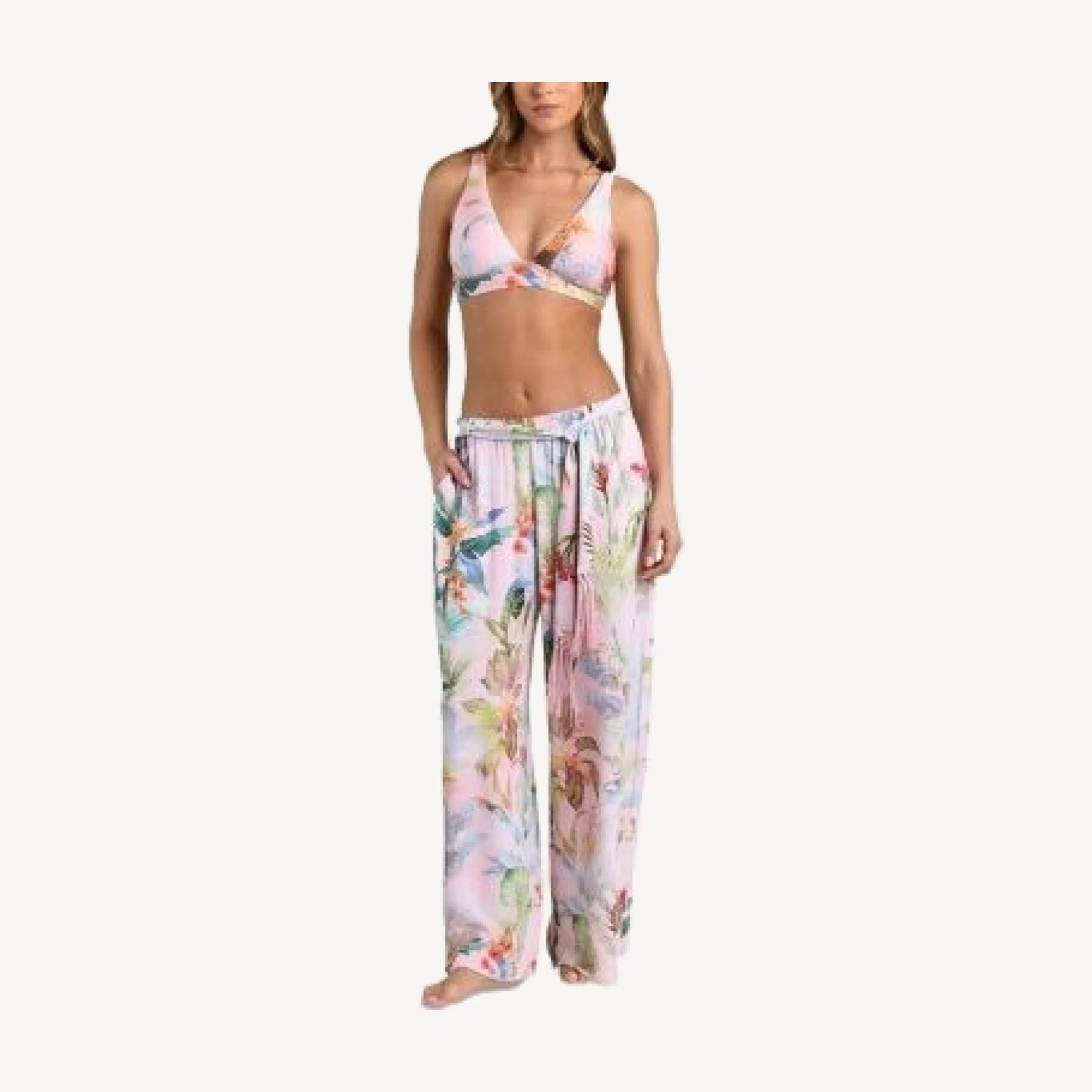 L'Agence Geraldine Colorful Palm Cover-Up Pants
