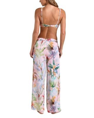 L'Agence Geraldine Colorful Palm Cover-Up Pants