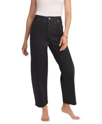 Mint Velvet Women's Coated Barrel Jeans in Black