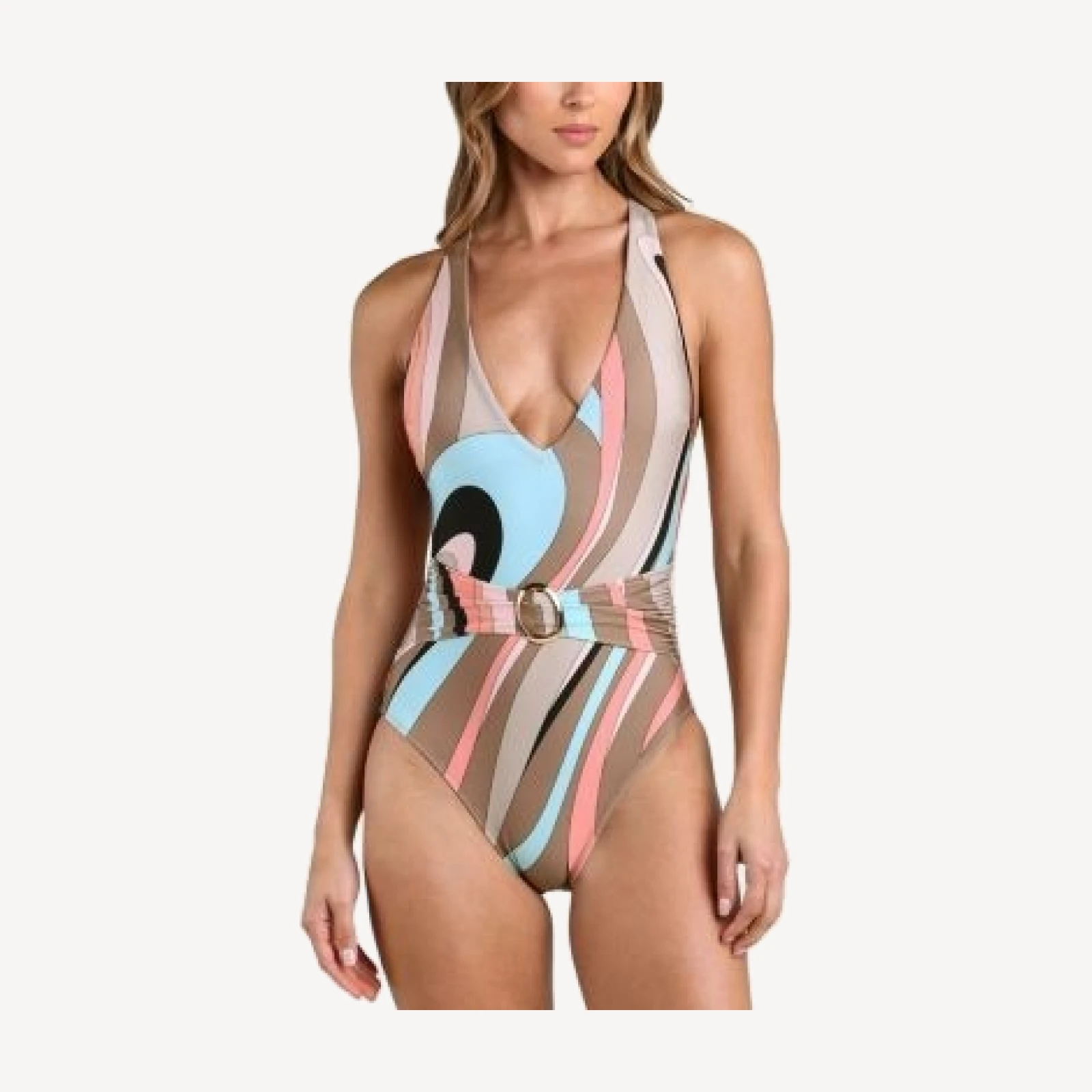 L'Agence Abstract Swirl Lisa One Piece Swimsuit