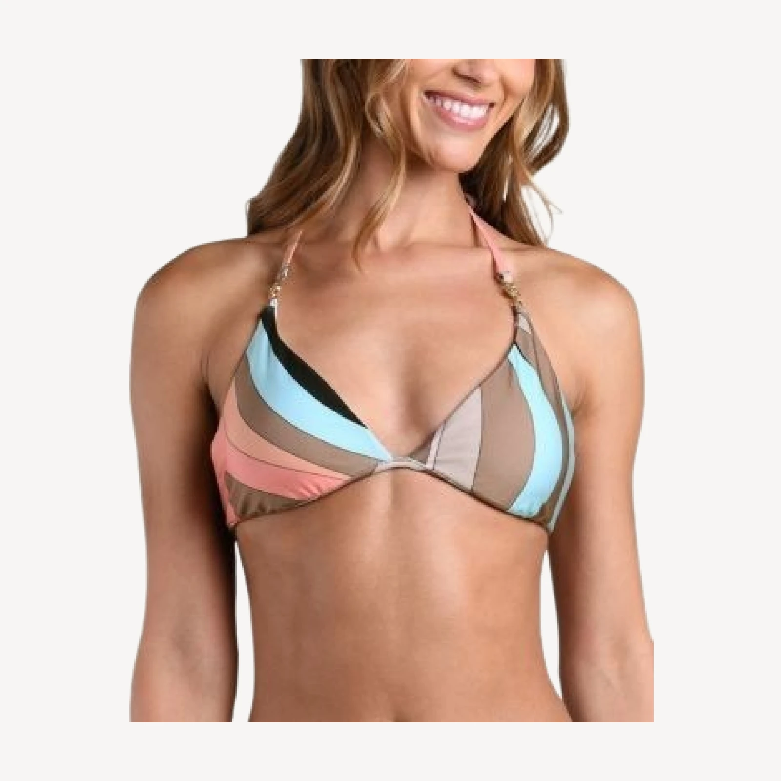 L'Agence Abstract Swirl Annabelle Halter Bikini Top