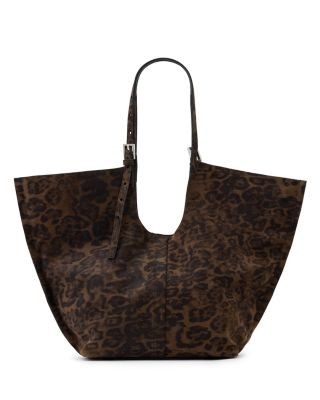 Allsaints Ara Leopard Print Leather East/West Tote