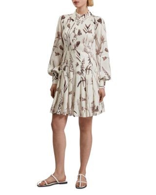 Ted Baker Elodiza Linen Silk Floral Mini Dress