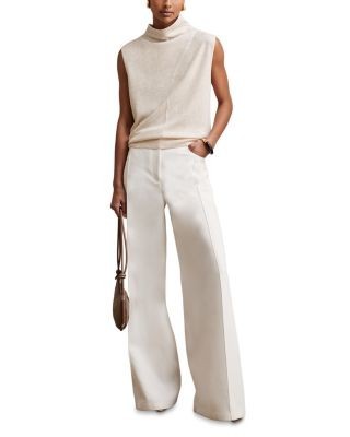 Reiss Harper Wool Sleeveless Slouch Neck Top