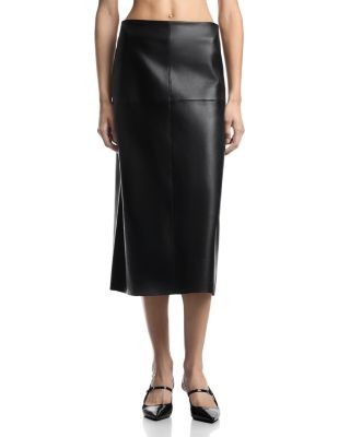 Emporio Armani Leather Midi Skirt