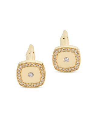 Bloomingdale's Fine Collection Men's Diamond Halo Cufflinks in 14K Yellow Gold, 0.30 tcw