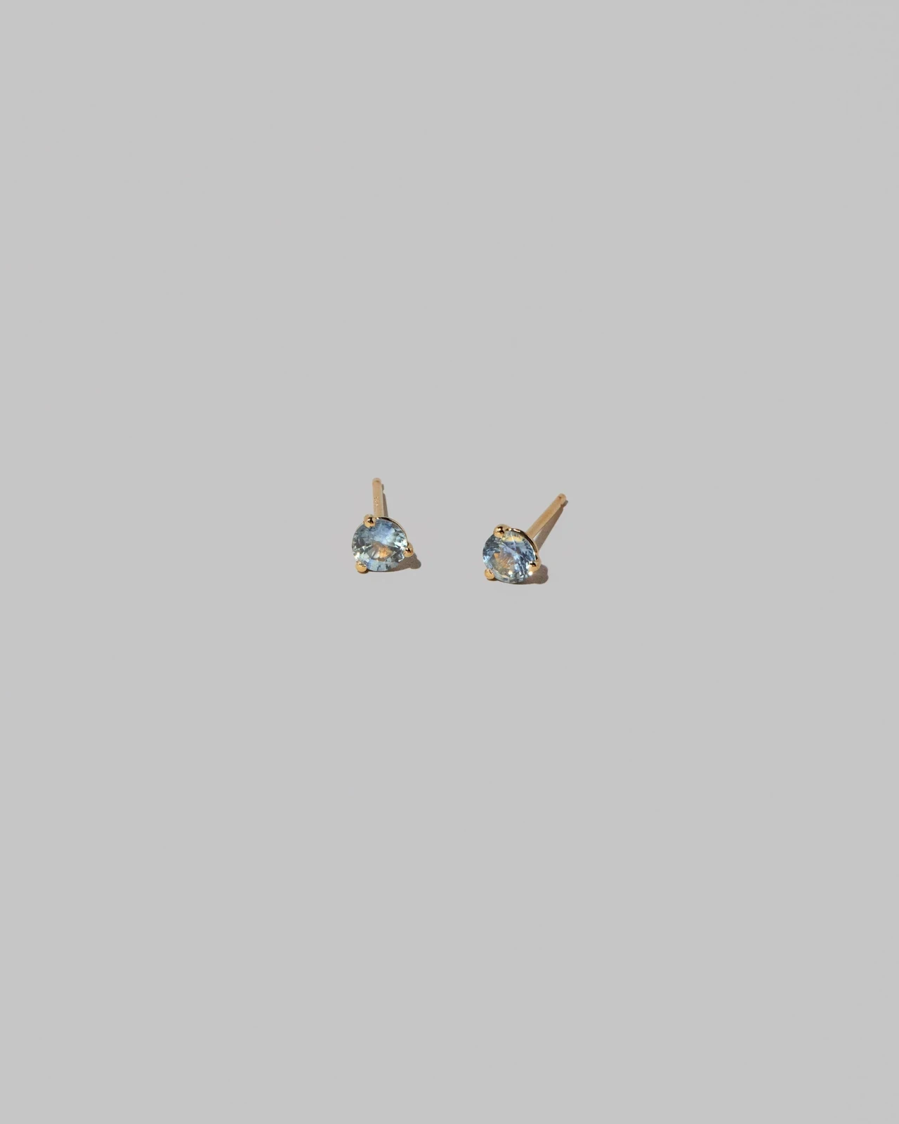 Martini Stud Earrings - Bicolor Blue & Yellow Sapphire