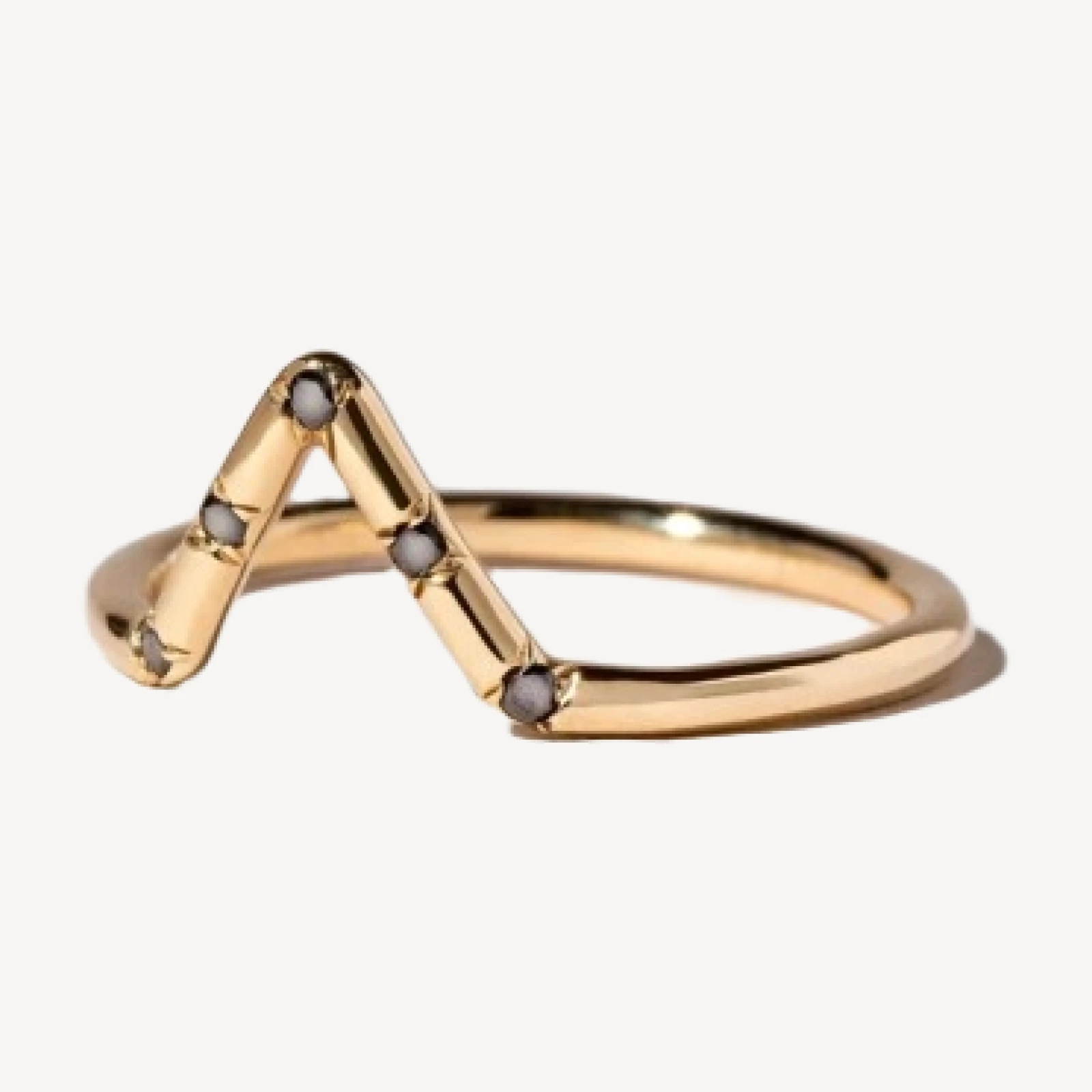 Triangle Band in Five Stone Black Diamond - sz6.5 x Vault
