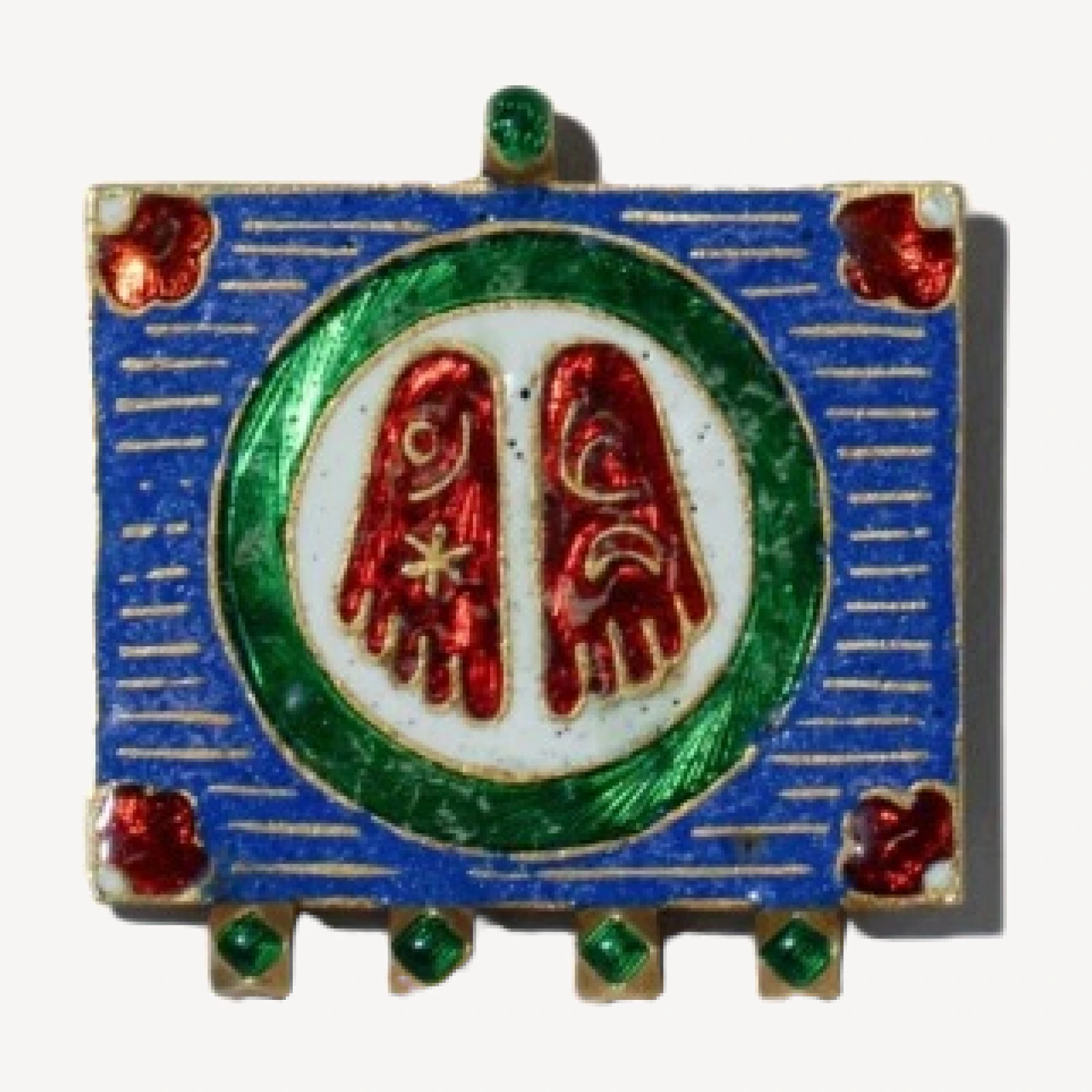 Antique Enamel Symbol Pendant