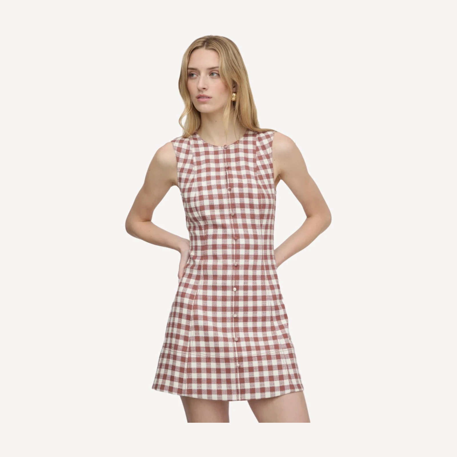 The Angie Dress - Cognac Gingham