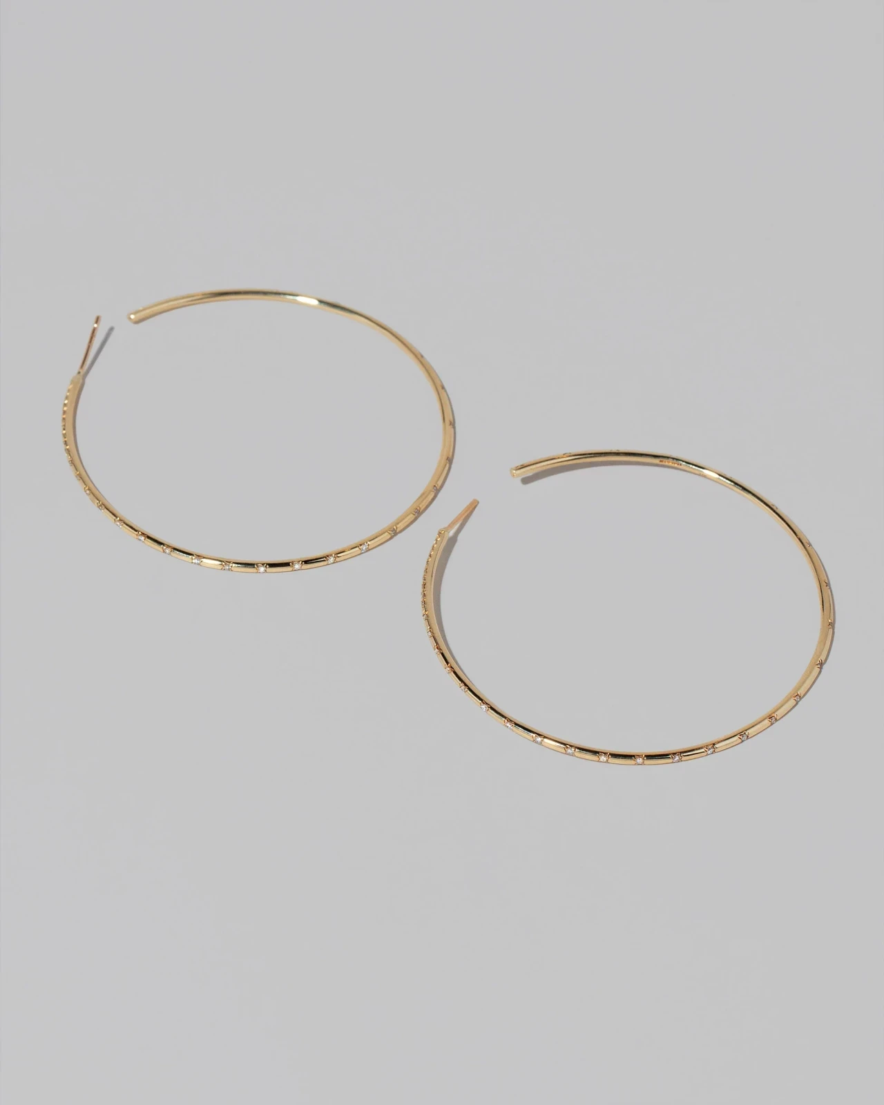 Large Pave Diamond Hoop Earrings