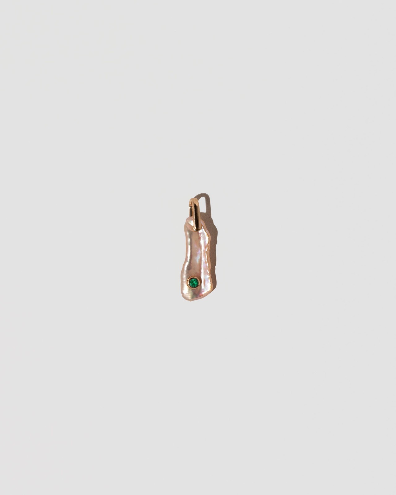 May Birthstone Pearl Pendant With Emerald